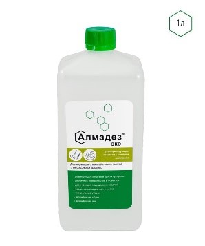 Алмадез-эко – Дезинфицирующее средство с моющим действием. Концентрат 1 л.