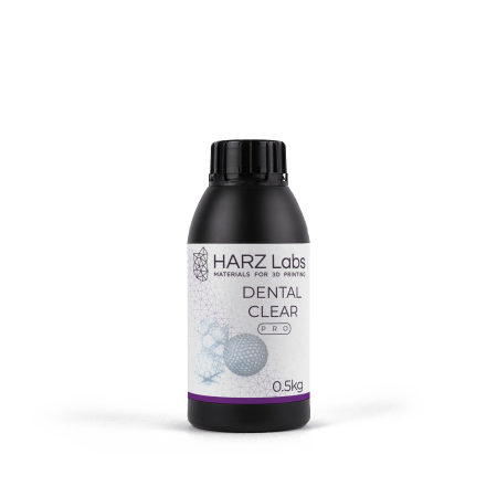 HARZ Labs Dental Clear PRO – Фотополимер для настольных LCD/DLP, 0,5 кг