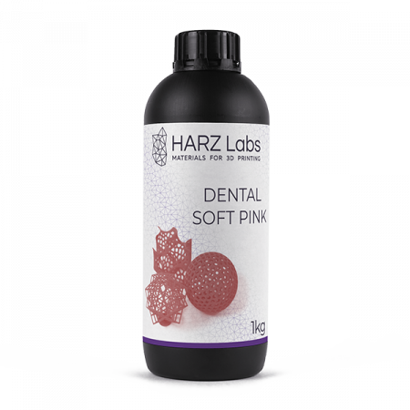 HARZ Labs Dental Soft Pink – Фотополимер для настольных LCD/DLP, 0,5кг
